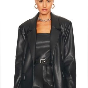 WeWoreWhat Vegan Leather Blazer in Black. Size S. Never worn.